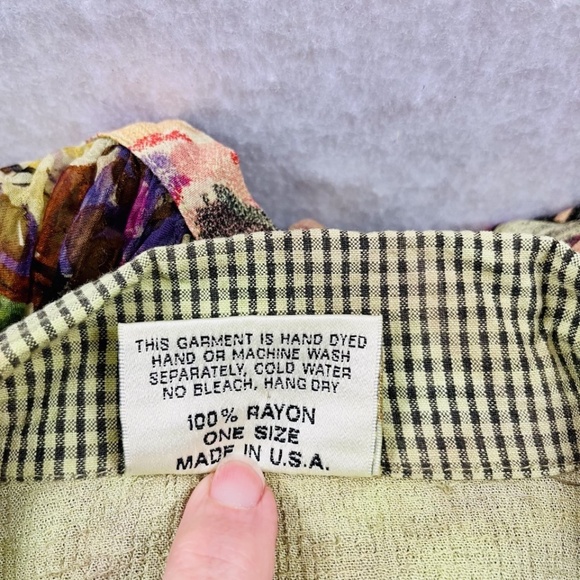 UbU Women's Unique Multicolor Abstract Print Hand Pleated Long Sleeve O/S - Picture 7 of 8